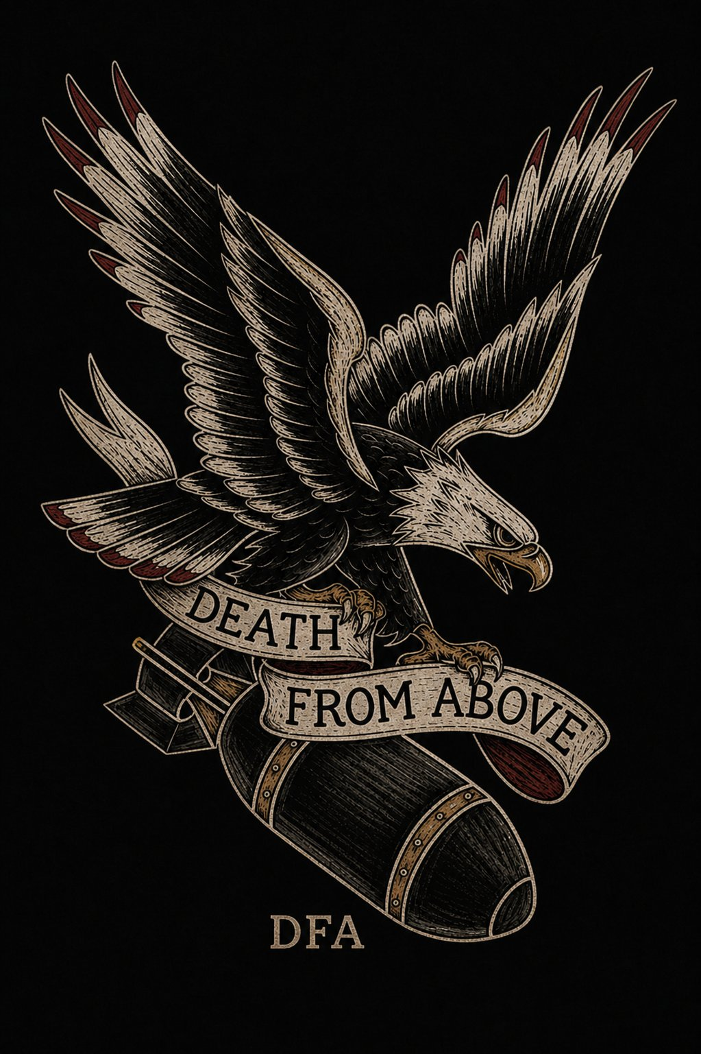 Death From Above Black Graphic T-Shirt | Damn Fine American