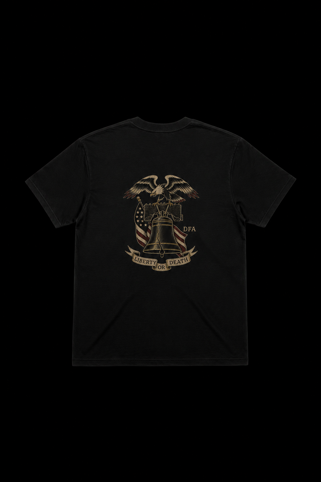 Liberty Tee Black Patriotic T-Shirt Front View | Damn Fine American